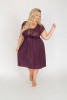 Сорочка plus size из микрофибры с красивым декольте, сливовый