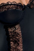 Облегающая сорочка Kalia с бабочками на кружеве, черный