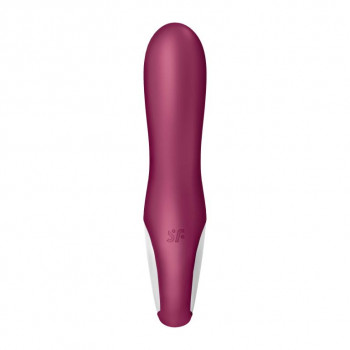 Малиновый вибратор-кролик Hot Bunny с функцией нагрева - 17,5 см.