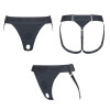 Серые трусики для фиксации насадок Strap-on-me Harness Lingerie Unique, серый