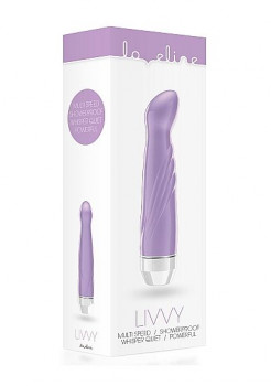 Фиолетовый вибратор Livvy со скошенной головкой - 15,5 см.