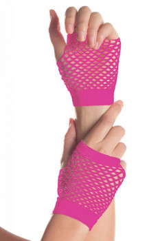 Короткие перчатки Fishnet Gloves, розовый