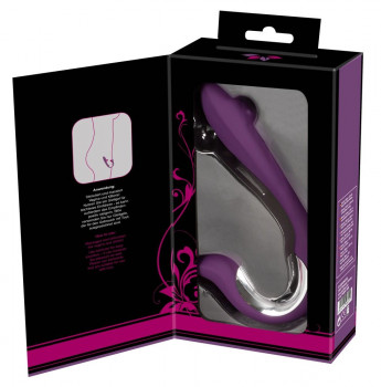 Перезаряжаемый вибратор с клиторальным стимулятором Javida Vibe with Clit Stimulator - 18,5 см.