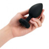 Черная вибропробка Vibrating Jewel Plug Xxl - 12 см.
