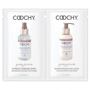 Набор - деликатный спрей и лосьон с эффектом пудры Coochy Peony Prowess - 2,7 гр. и 6 мл.