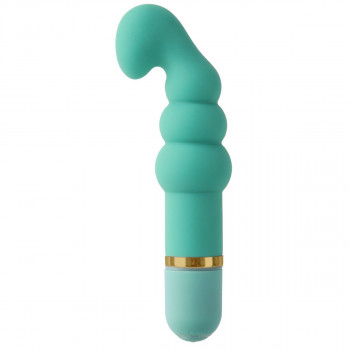 Зеленый G-Spot вибромассажер Pleasurepillar - 14 см.