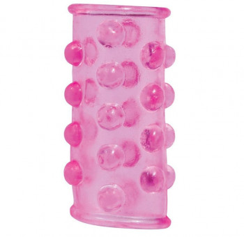 Розовая насадка на пенис с шишечками Basicx Tpr Sleeve Pink