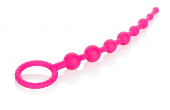 Розовая анальная цепочка Play Beads - 24,8 см.