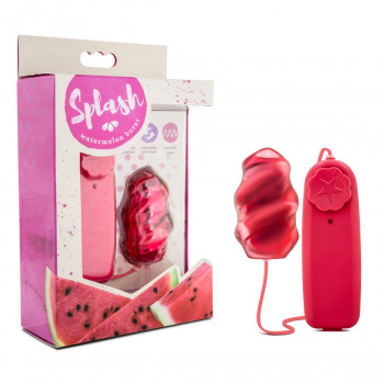 Красное виброяйцо со спиралевидным рельефом Splash Watermelon Burst