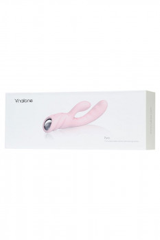 Нежно-розовый вибратор с клиторальным стимулятором Nalone Pure - 20,7 см.