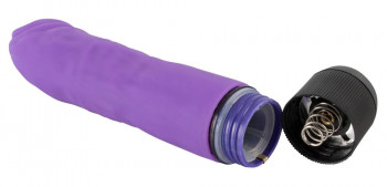 Фиолетовый вибратор с загнутым кончиком G-Spot Lover - 14,5 см.