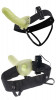 Флуоресцентный полый страпон унисекс с вибрацией For Him or Her ​Vibrating Hollow Strap-On - 15 см.