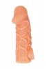 Телесная закрытая насадка с венками Cock Sleeve 006 Size M - 15,6 см.