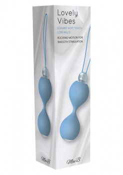 Голубые вагинальные шарики Lovely Vibes Love Balls.