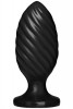 Чёрная анальная пробка Platinum Premium Silicone The Swirl - 12,7 см.