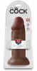Коричневый фаллоимитатор King Cock 10