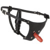 Мужской страпон Vac-U-Lock Set Leather Ultra Harness - 17,8 см.