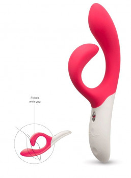 Розовый вибромассажёр с клиторальным отростком We Vibe Nova Pink - 21,5 см.