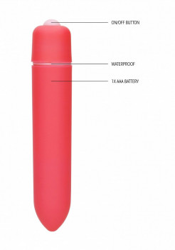 Красная вибропуля Speed Bullet - 9,3 см.