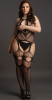 Кэтсьюит с геометрическим узором Suspender Bodystocking, черный