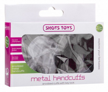 Чёрные металлические наручники Shots Toys Black
