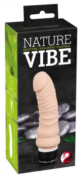 Телесный вибратор Nature Vibe - 17,8 см.