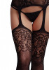 Эффектный комбинезон со стразами Suspender Rhinestone Bodystocking, черный