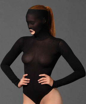 БДСМ-тедди с маской Masked Teddy Beaded G-String, черный