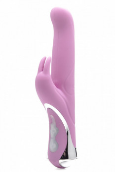 Розовый перезаряжаемый вибратор Rechargeable Rabbit Pink - 23,5 см.